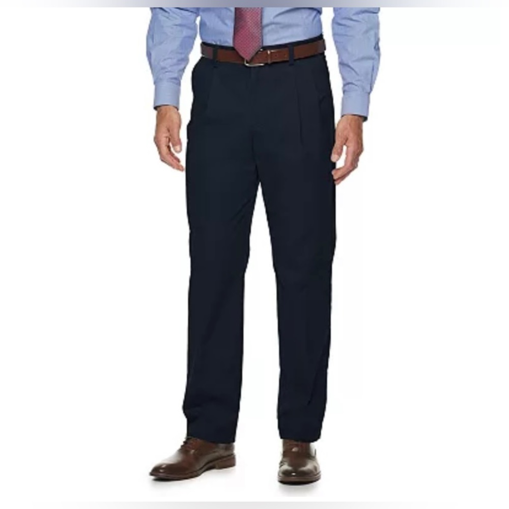 Croft & Barrow Men’s Easy Care, Classic Fit Navy Trousers Size 38x32